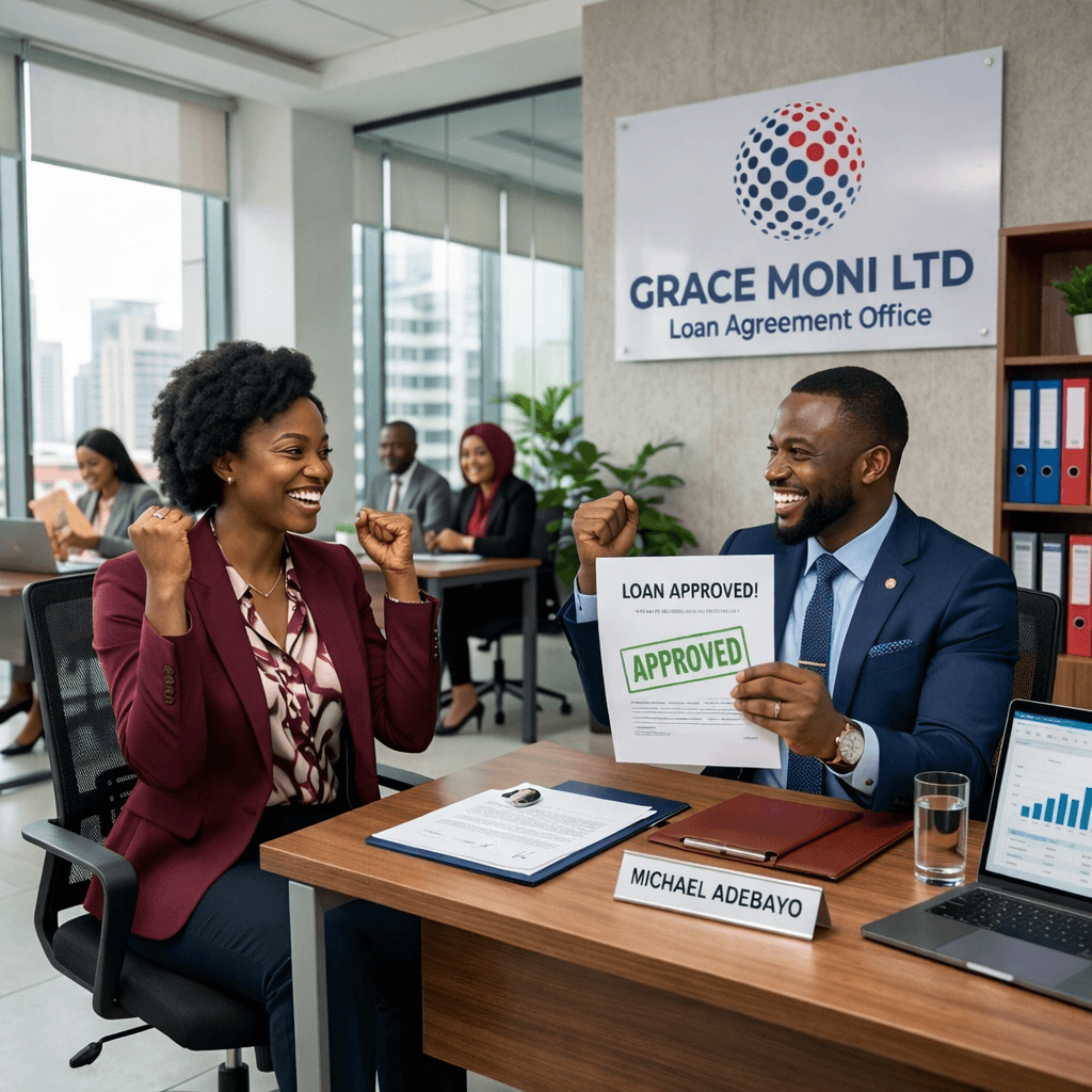 Business handshake celebrating loan approval