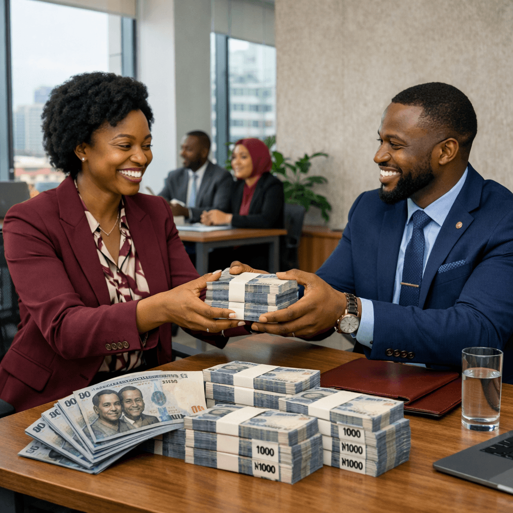 Cash money ready for loan disbursement